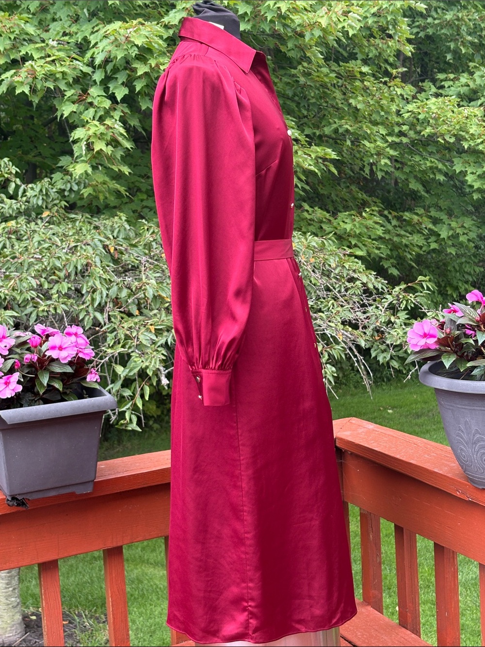 NWT Ann Taylor Burgundy Maxi dress - Picture 4 of 9